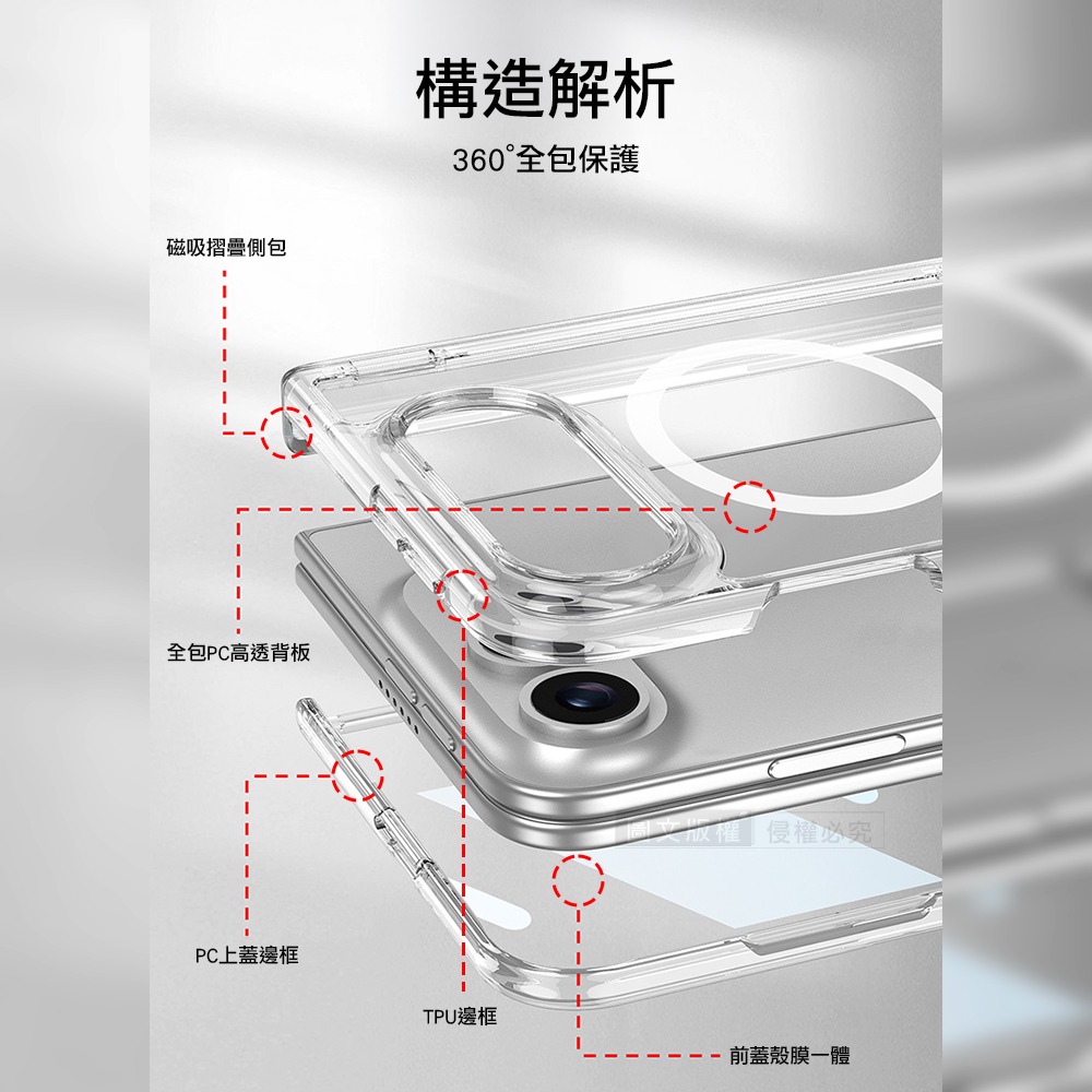 威力家 iPhone Duo 殼膜一體 轉軸全包覆 晶透磁吸保護殼 手機殼-細節圖8