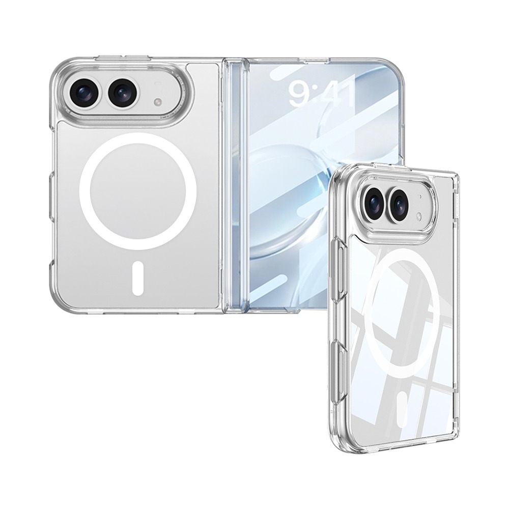 威力家 iPhone Duo 殼膜一體 轉軸全包覆 晶透磁吸保護殼 手機殼-透明