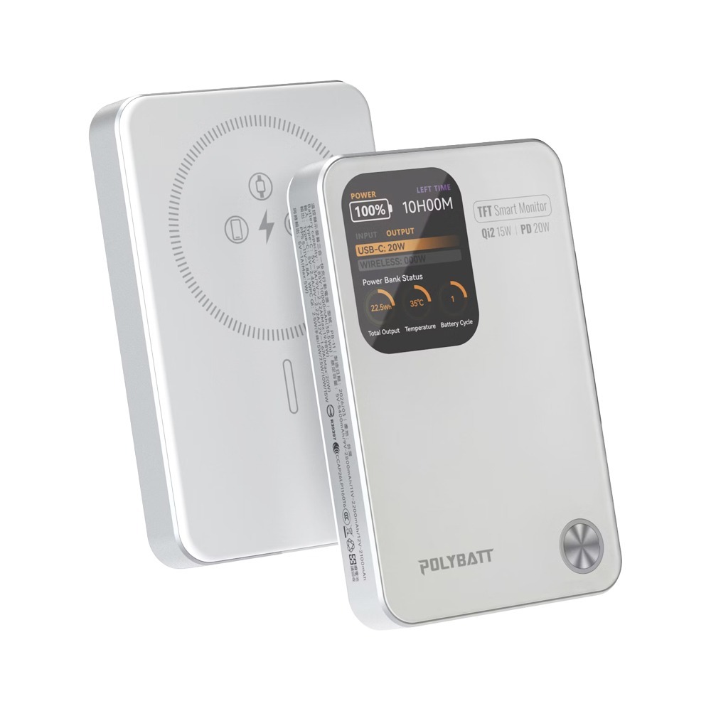 威力家 POLYBATT 升級固態電芯 10000mAh AK智能溫控快充行動電源液晶螢幕顯示(中國3C+QR二維碼認證-規格圖1
