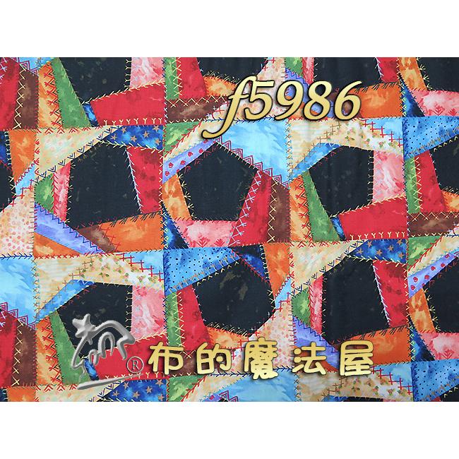 【布的魔法屋】f5986瘋狂拼布crazy quilt圖案布棉布料quilt gate日本進口布料(懶人布料,拼布布料)-細節圖2