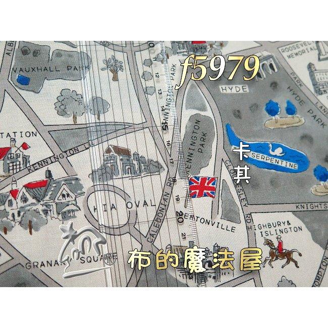 【布的魔法屋】f5979異國風卡其 倫敦地圖 英國風 純棉布料moda進口布料(日本產/拼布布料/拼布材料/縫紉布料)-細節圖3