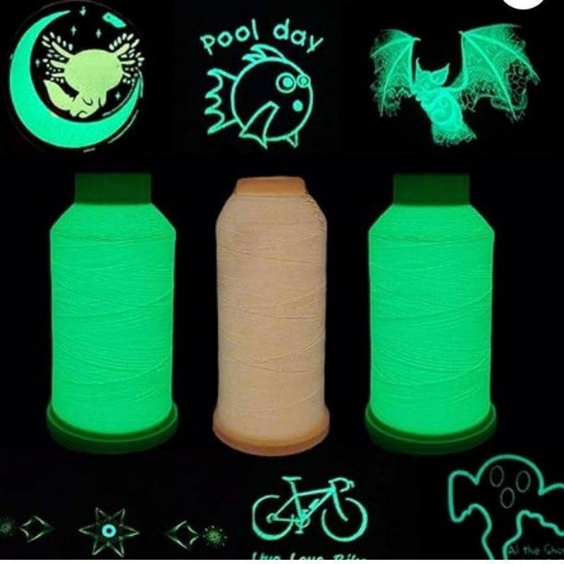 【布的魔法屋】d284-美國製造 進口500M螢光線刺繡線蓄光線 發光刺鏽機縫線 月光線 夜光線刺繡機用 夜光螢光繡線-細節圖7