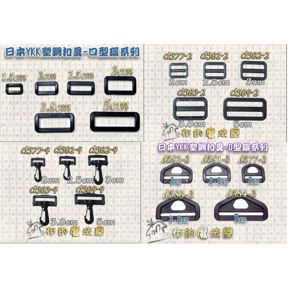 【布的魔法屋】d576-7黑色2入組1.5cm塑鋼YKK扣具三角分帶片 日本YKK高品質扣具 安全帽扣具調節扣背包肩帶扣-細節圖5