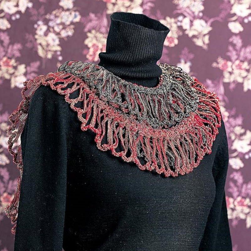 【布的魔法屋】d218-日本製可樂牌毛線蕾絲編織器 毛線編織器 髮夾蕾絲針織機 夾子式圍巾領巾披肩頸鍊辮子編織器-細節圖6