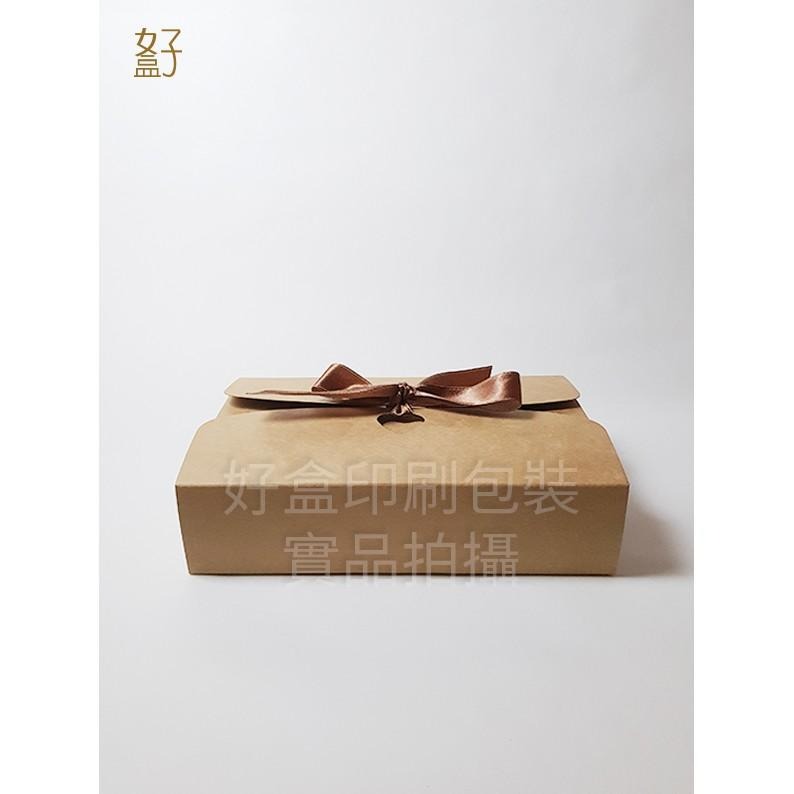 牛皮紙盒/20.8x14x5公分/禮盒/萬用盒/愛心緞帶盒/型號D-42001/◤  好盒  ◢-細節圖2