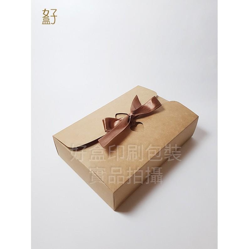 牛皮紙盒/20.8x14x5公分/禮盒/萬用盒/愛心緞帶盒/型號D-42001/◤  好盒  ◢-細節圖3