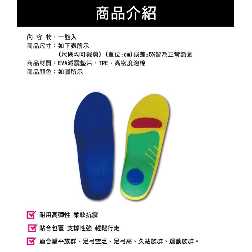 足弓鞋墊 機能鞋墊 久站久走 扁平足弓支撐 高足弓填補 腳掌緩衝減壓 分散腳掌壓力 腳跟包覆穩固 富米鞋墊鞋材專賣店-細節圖2