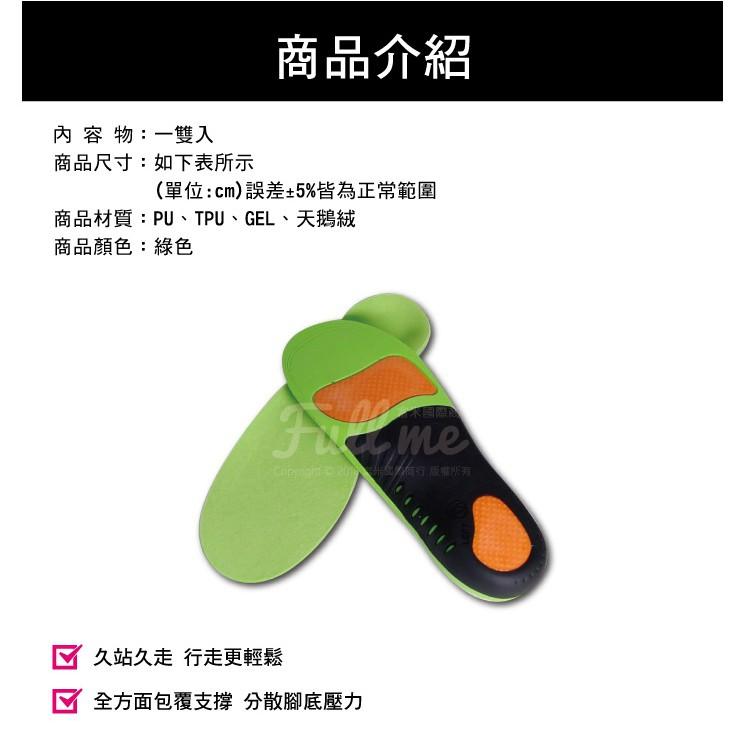 機能足弓運動鞋墊 行軍鞋墊 扁平足支撐 高足弓填補 久站久走 包覆腳掌 穩固腳跟 前掌緩衝 腳跟減壓 富米鞋墊鞋材專賣店-細節圖2