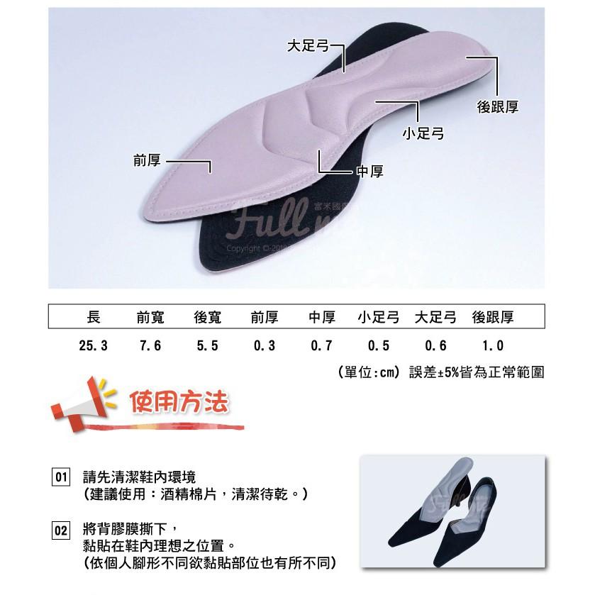 3d海綿跟鞋墊 尖頭鞋專用鞋墊 改善鬆脫大半碼 透氣舒適 貼合腳掌 分散腳底壓力 富米鞋墊鞋材專賣店-細節圖6