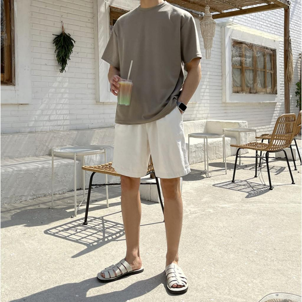 【快速出貨】重磅開衩素t t恤 短袖 素色 男上衣 上衣男 男生衣服 上衣 衣服 棉t 男生衣著 重磅短t-細節圖3