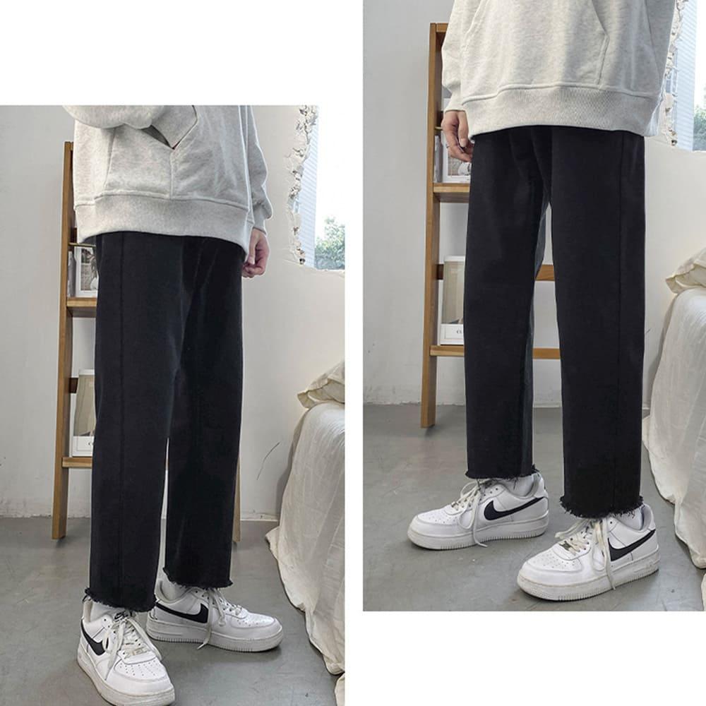 【快速出貨】牛仔褲 牛仔長褲 小直筒 修身 錐型褲 日系 復古 單寧 牛仔長褲 長褲 寬鬆 寬褲 直筒褲 九分褲-細節圖6