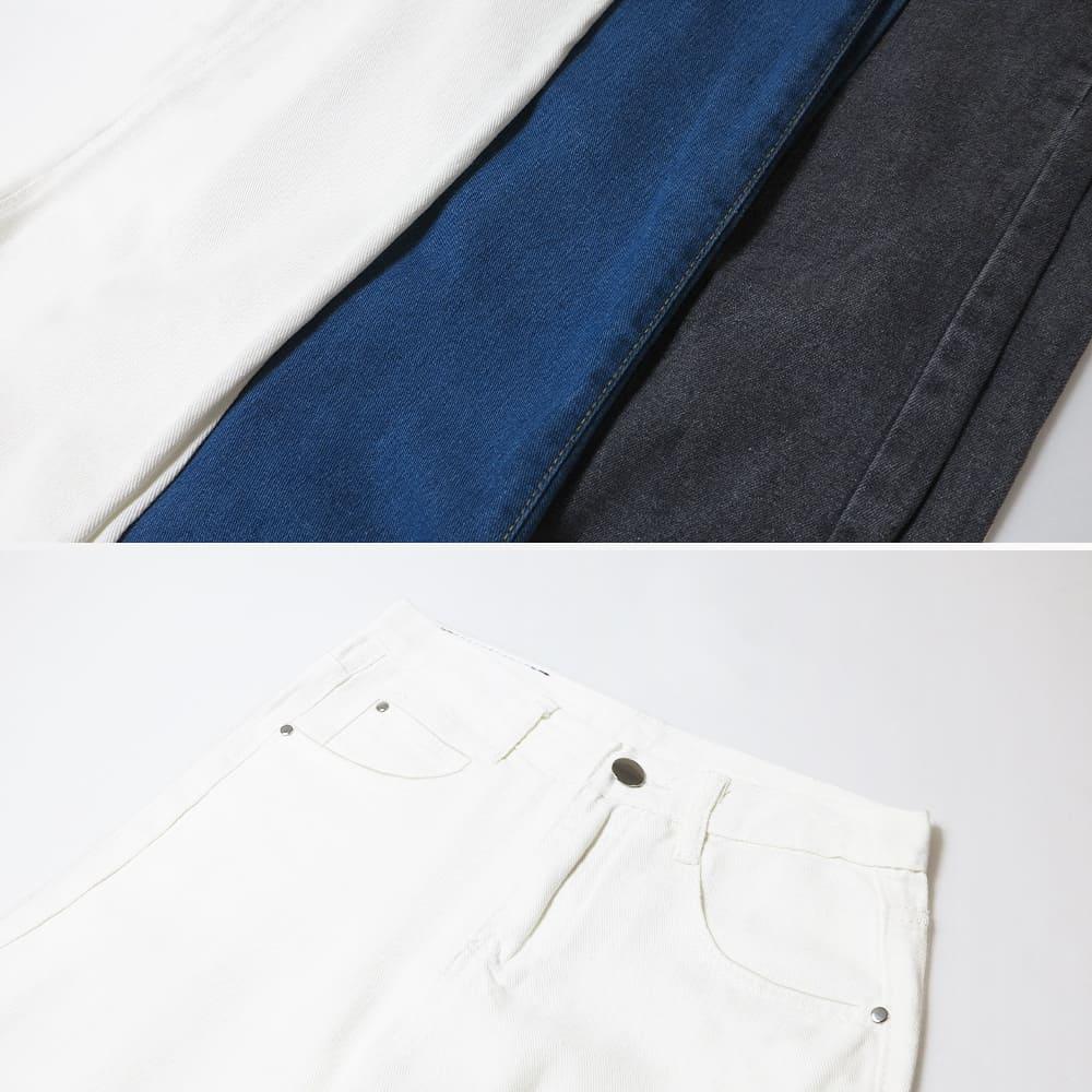 【快速出貨】牛仔褲 寬褲 牛仔寬褲 長褲 素面牛仔寬褲 直筒褲 基礎 素色 休閒長褲 牛仔褲 情侶 街頭 白色牛仔褲-細節圖7