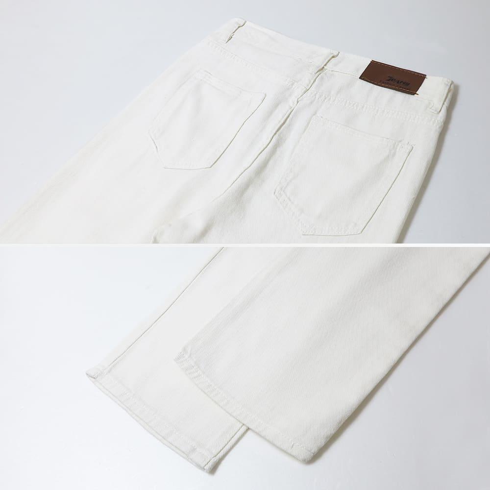 【快速出貨】牛仔褲 寬褲 牛仔寬褲 長褲 素面牛仔寬褲 直筒褲 基礎 素色 休閒長褲 牛仔褲 情侶 街頭 白色牛仔褲-細節圖8