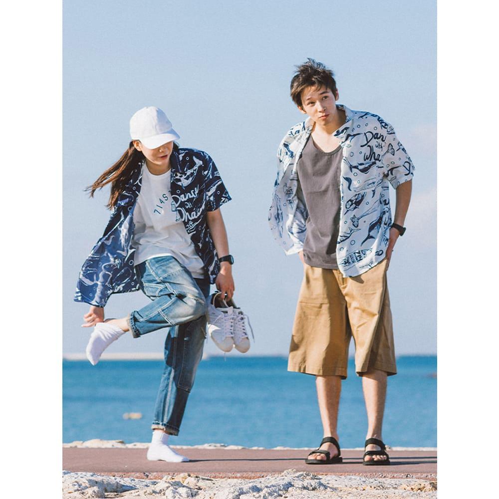 【隔天出貨】現貨 花襯衫男 花葉襯衫 花襯衫 瘦子襯衫 花襯衫女 花襯衫男 短袖襯衫 外搭襯衫 情侶襯衫 62516-細節圖5