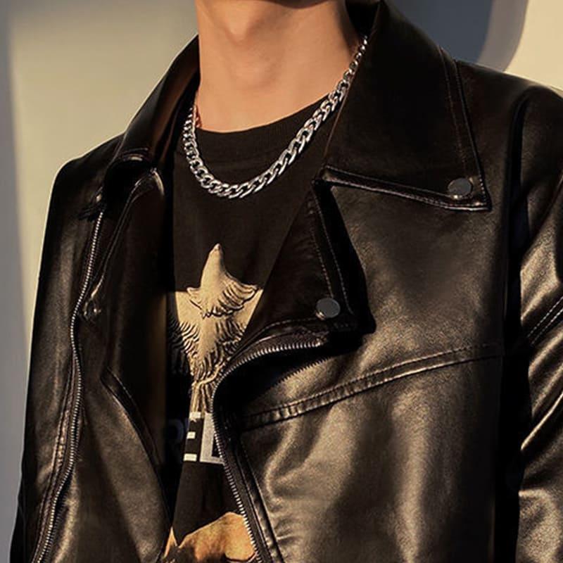 【快速出貨】項鍊 古巴項鍊 極簡風格 麻花 嘻哈 金屬質感 配件 項鍊 韓國歐巴 穿搭 簡約時尚 飾品 男女不拘 情侶款-細節圖2