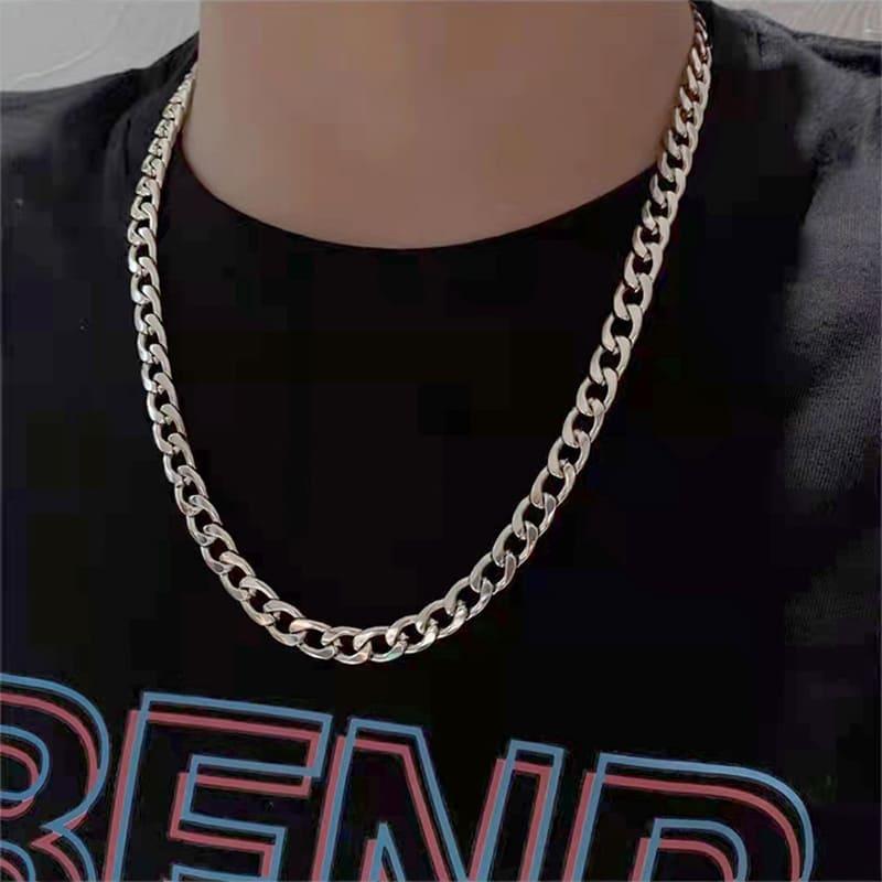 【快速出貨】項鍊 古巴項鍊 極簡風格 麻花 嘻哈 金屬質感 配件 項鍊 韓國歐巴 穿搭 簡約時尚 飾品 男女不拘 情侶款-細節圖4