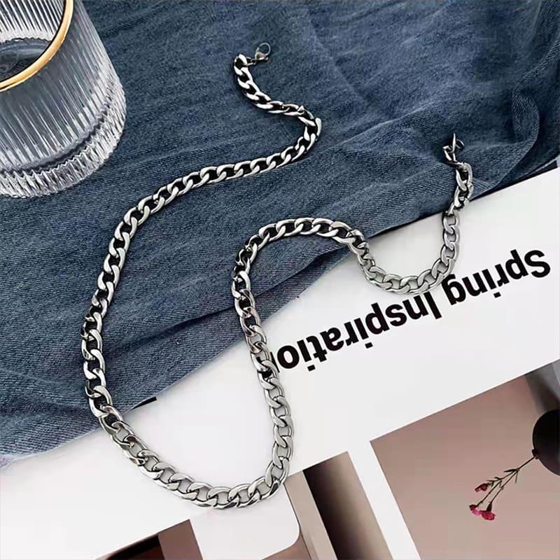 【快速出貨】項鍊 古巴項鍊 極簡風格 麻花 嘻哈 金屬質感 配件 項鍊 韓國歐巴 穿搭 簡約時尚 飾品 男女不拘 情侶款-細節圖9