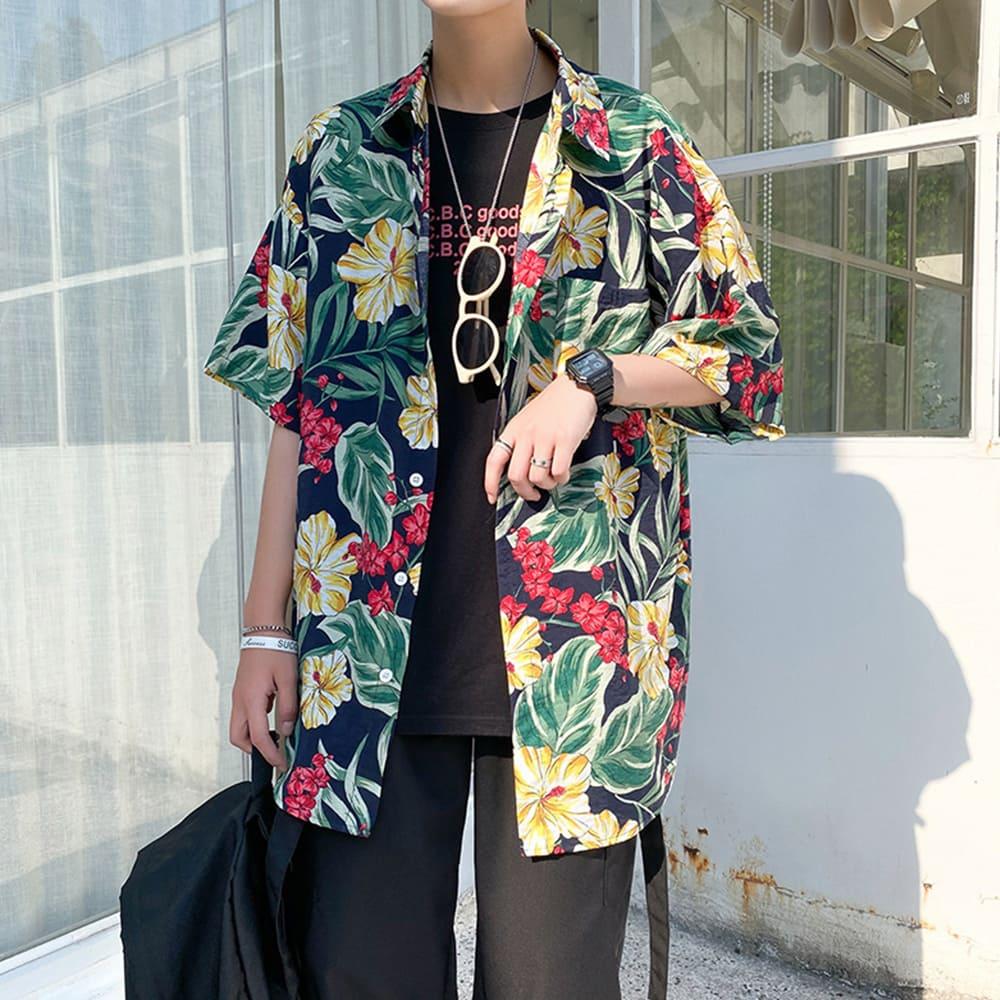 【快速出貨】現貨 花襯衫 短袖襯衫 夏威夷襯衫 休閒襯衫 休閒襯衫男 男短袖襯衫口袋襯衫 男生休閒襯衫 現貨 32518-細節圖2