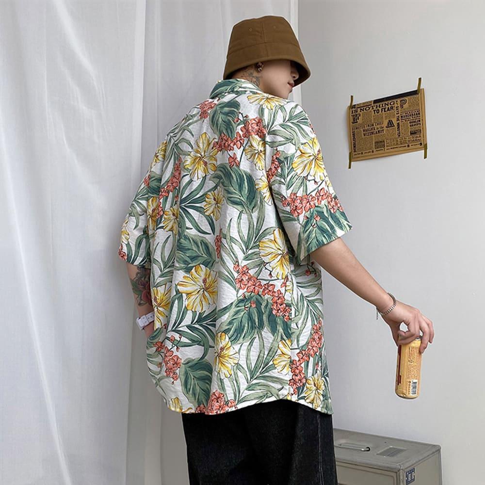 【快速出貨】現貨 花襯衫 短袖襯衫 夏威夷襯衫 休閒襯衫 休閒襯衫男 男短袖襯衫口袋襯衫 男生休閒襯衫 現貨 32518-細節圖5