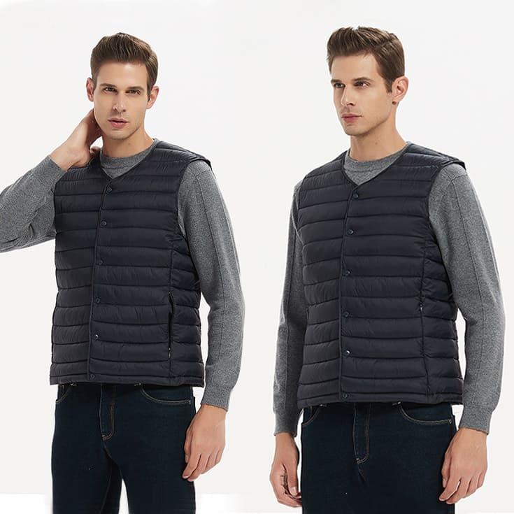 【出清特價】極輕羽絨棉背心 背心外套 保暖 鋪棉背心 立領 防風外套 背心 馬甲 百搭 素面 外套 男 口袋拉鍊 無袖-細節圖3