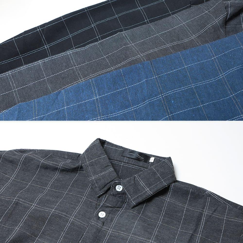 【快速出貨】現貨 輕薄格紋襯衫 格子襯衫 格紋襯衫 襯衫 長袖 長袖襯衫 口袋 寬鬆 落肩襯衫 襯衫外套-細節圖7