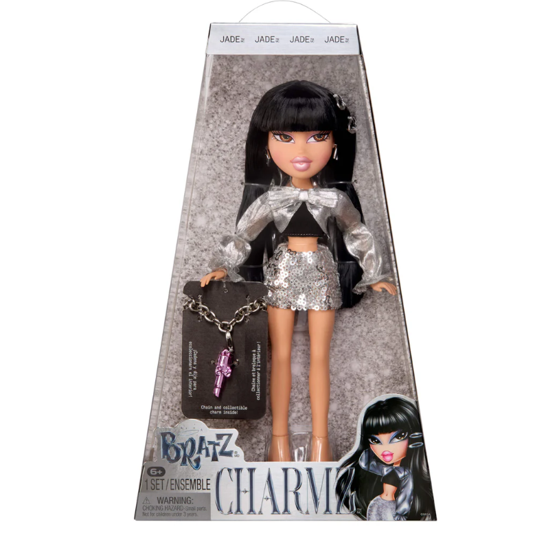 Bratz 貝茲娃娃 Charmz Jade 銀色派對造型收藏娃娃 全新未拆封-細節圖5