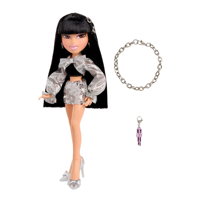 Bratz 貝茲娃娃 Charmz Jade 銀色派對造型收藏娃娃 全新未拆封-細節圖6