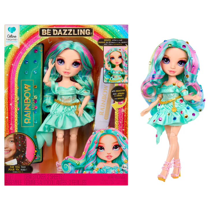 Rainbow High 彩虹高中 Céline Turquoise 青綠寶石閃耀時尚娃娃 全新未拆封-細節圖3