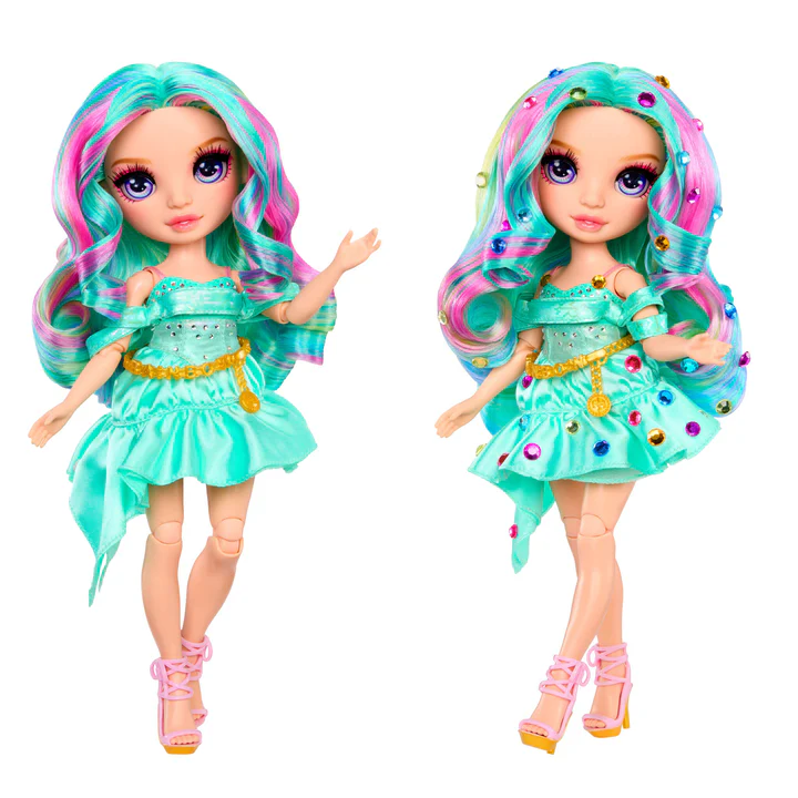 Rainbow High 彩虹高中 Céline Turquoise 青綠寶石閃耀時尚娃娃 全新未拆封-細節圖4