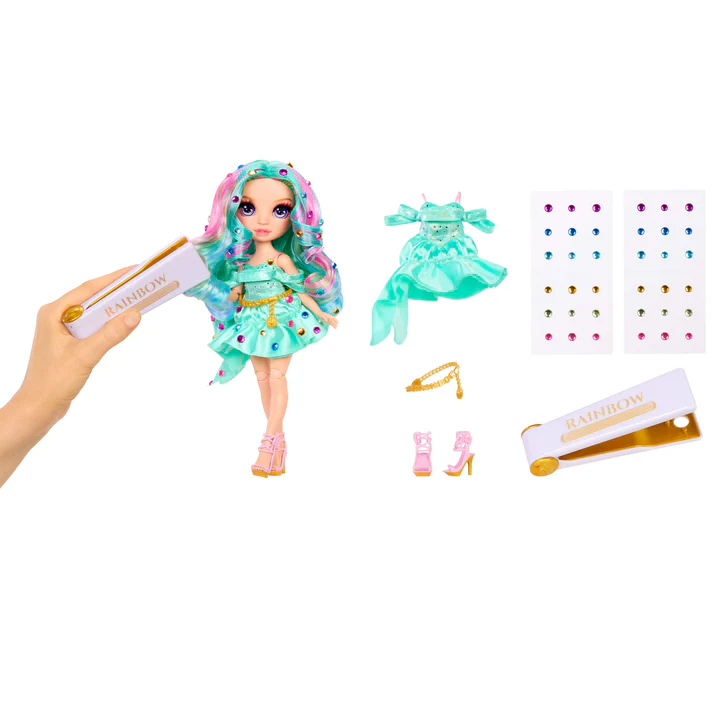 Rainbow High 彩虹高中 Céline Turquoise 青綠寶石閃耀時尚娃娃 全新未拆封-細節圖5