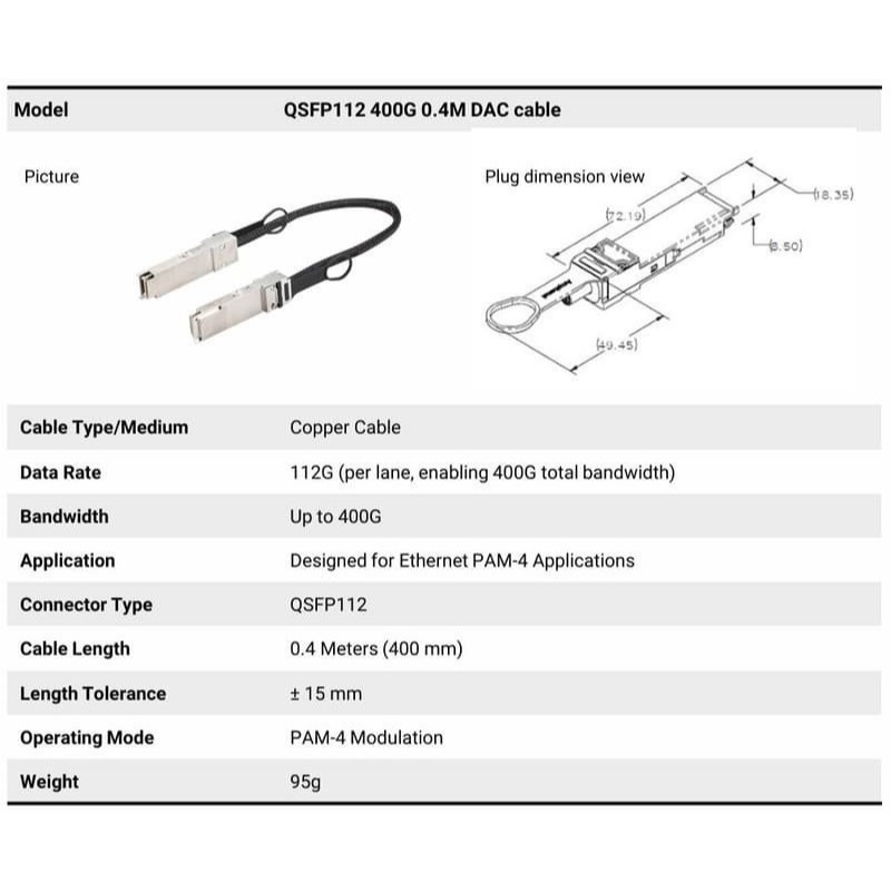 【光統電通】ASUS 華碩 GX10 超級電腦專用 (QSFP112 400G 0.4 DAC)連接線~下單先問門市庫存-細節圖3