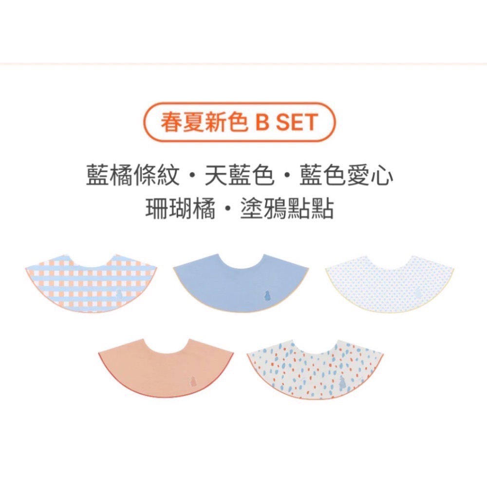 （今日下單、隔日出貨）韓國🇰🇷Konny-口水巾禮盒-滾邊圓領5件 (附品牌紙袋)-規格圖5