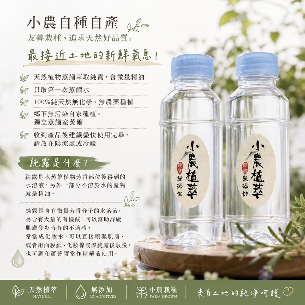 【小農植萃】100%新鮮植物蒸餾 ✨銅鍋蒸餾✨大葉胺尤加利純露/艾草純露-細節圖2