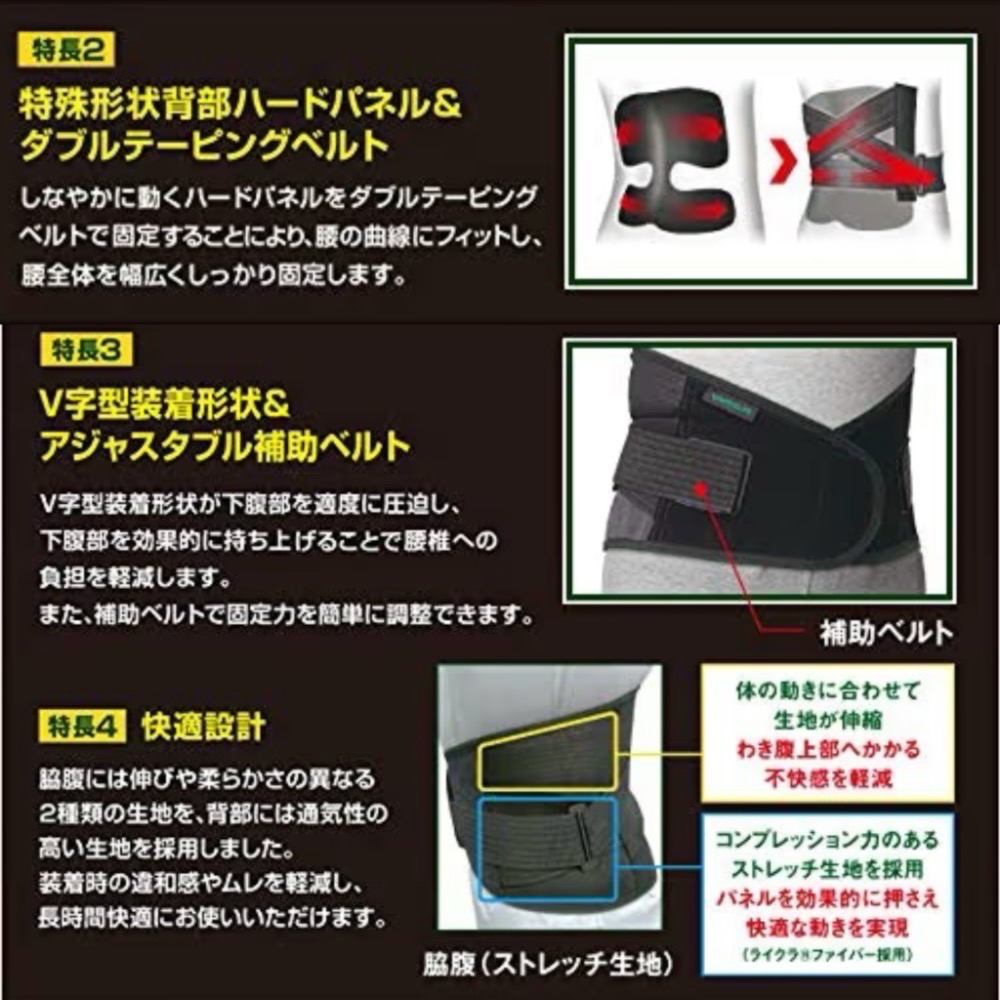 日本 Vantelin Kowa興和強力固定型馬甲護腰帶 運動護腰-細節圖4