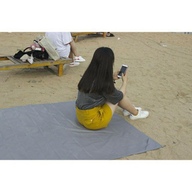 加大款野餐墊  附地釘 好攜帶 防潑水牛津布沙灘墊  145*200 大尺寸野餐墊-細節圖6