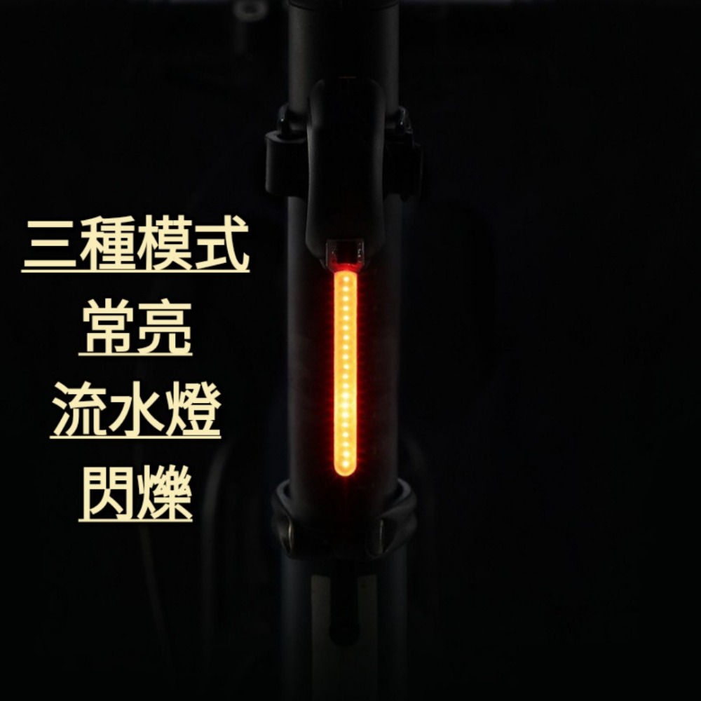 自行車尾燈 單車尾燈 自行車燈 腳踏車燈 流水燈 警示燈 USB充電-細節圖3