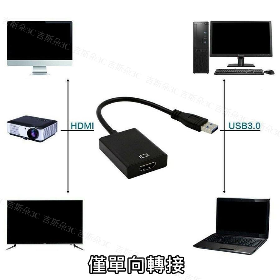 【免運🔥現貨】USB轉HDMI 電視轉接器 USB TO HDMI 轉接器 高清轉接 1080P 自帶驅動 USB3.0-細節圖6