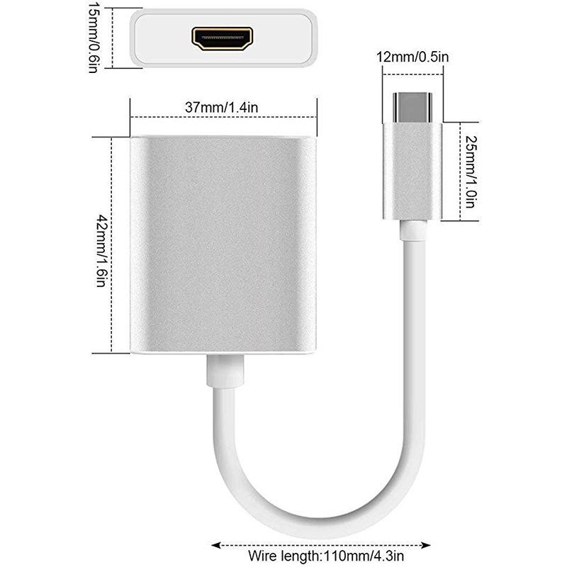 Type-c轉HDMI 轉接線 Macbook連接 顯示器 投影機 高清轉換器 支援4K 支援HD-細節圖7