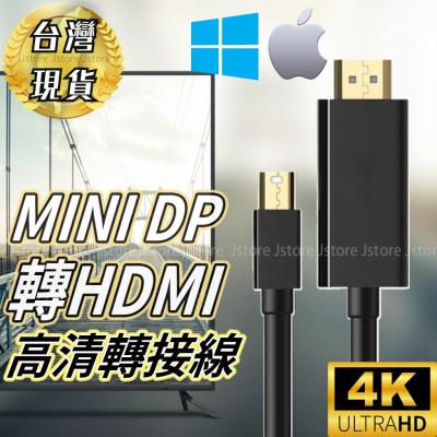 【台灣現貨】mini DP 轉 HDMI 轉接線 DP TO HDMI線 4K Displayport轉HDMI