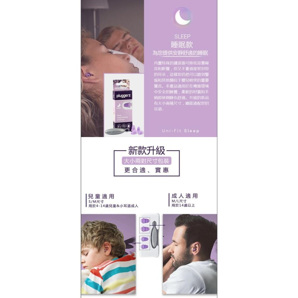 【附發票】荷蘭進口 pluggerz 睡眠耳塞 聲音濾波器 1大1小2副裝-細節圖6