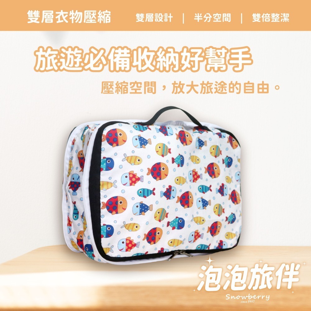 【雪瑞 Snowberry】泡泡旅伴 衣物壓縮袋 旅行收納袋 雙層 壓縮包 出國旅行 換季收納 盥洗包 衣物整理 行李-細節圖2