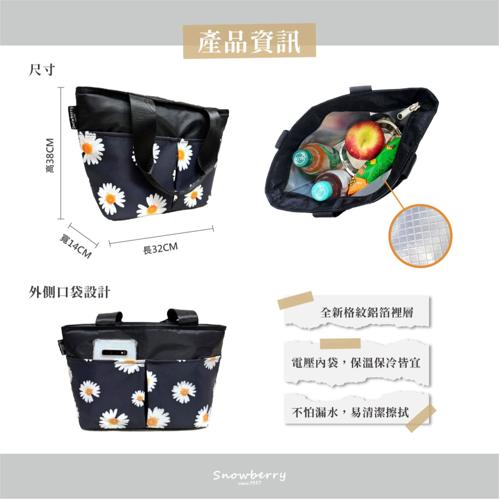 輕巧保溫袋 雪瑞 保溫袋 保冷 保冰 無車縫內裡 便當袋 午餐袋 哺乳袋 媽媽包-細節圖6
