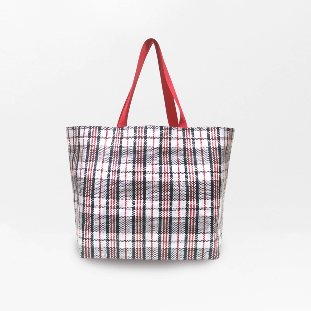 蘇格蘭紋編織購物袋 大容量 購物袋 雪瑞 snowberry-規格圖9
