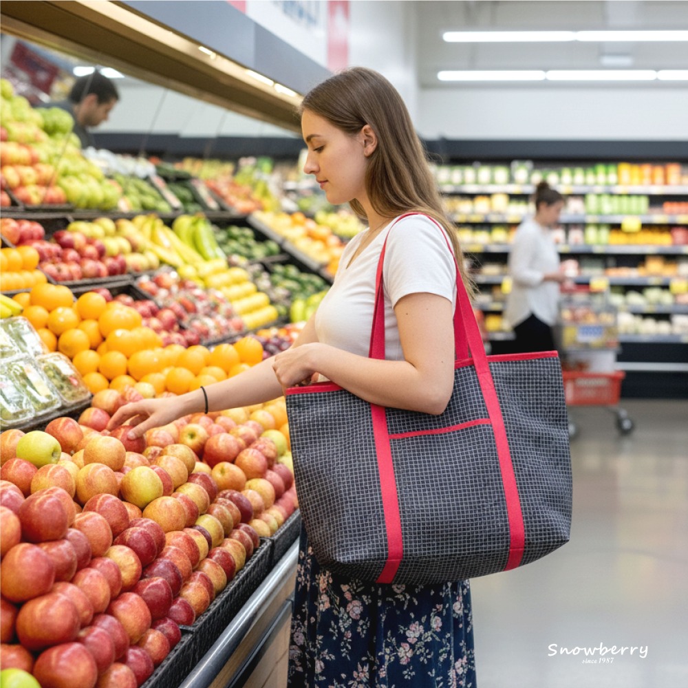 輕便肩揹保溫袋 台灣LV 大容量保溫袋 雪瑞 snowberry 35L大容量輕便肩揹保溫袋 採買購物必備-細節圖2