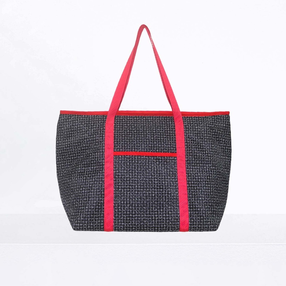 黑色格子網紗-紅色