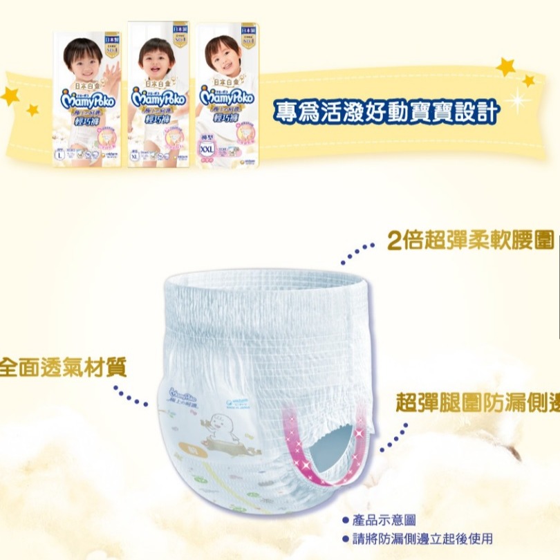 可刷卡❤️公司貨 日本製 滿意寶寶 MamyPoko 極上の呵護 新升級 輕巧褲 尿布 白金 L42 ❤️可集點❤️-細節圖6