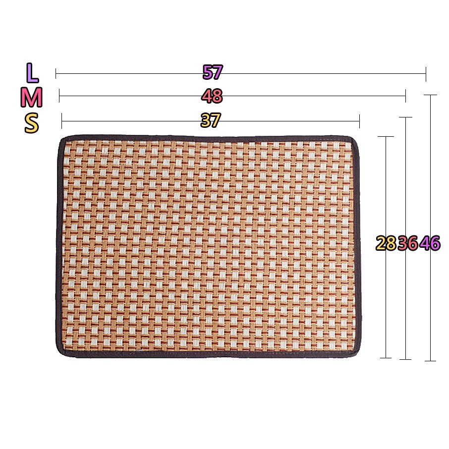 【細密編織/加厚粗藤】🐈寵物涼蓆墊 涼蓆 涼墊 寵物墊 寵物涼墊 狗窩 寵物窩 墊子 天然竹炭纖維 睡窩-規格圖9