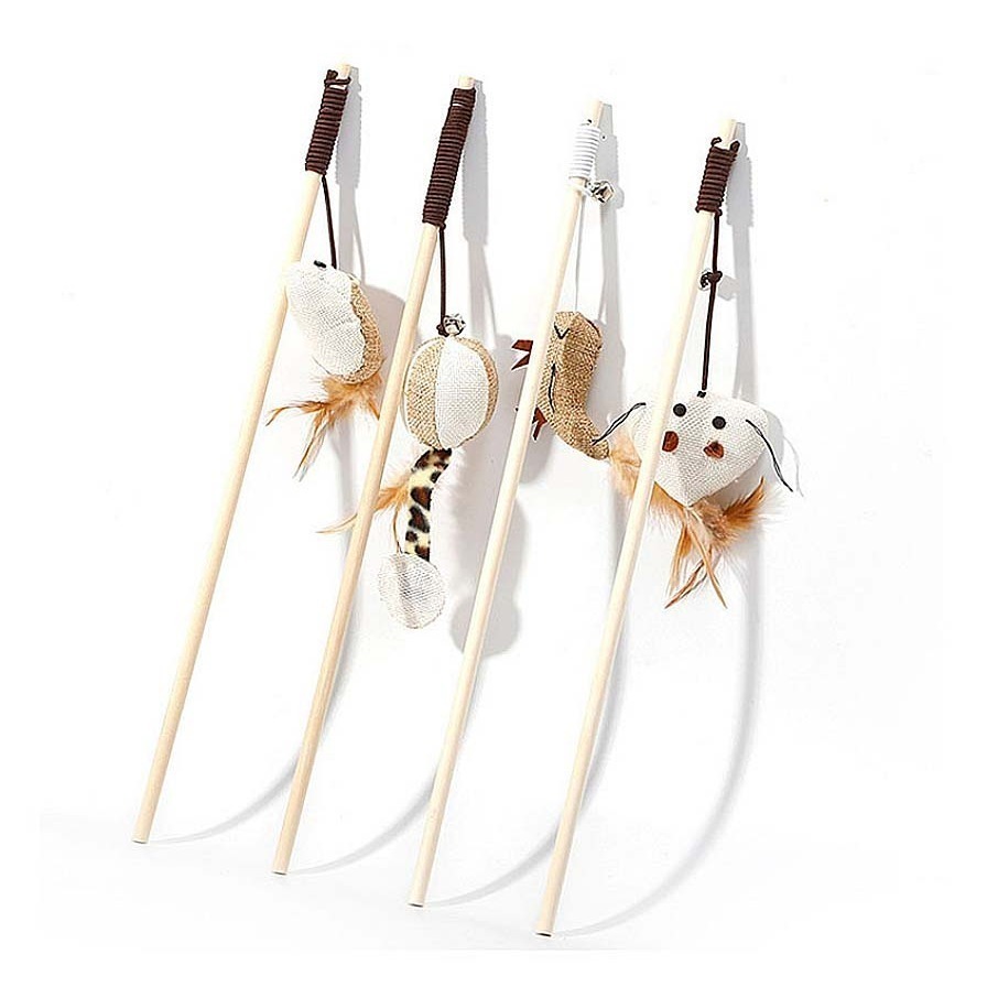 【安全耐咬/高纖維粗麻】🐈原木鈴鐺逗貓棒 逗貓玩具 鈴鐺逗貓棒 逗貓玩具 逗貓神器 釣竿逗貓 寵物玩具 貓咪玩具-細節圖2