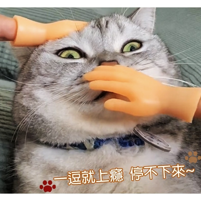 【軟膠材質/逗貓玩具】🐈逗貓小手 擼貓神器/逗貓棒/貓咪小手/逗貓/小手指/矽膠小手/小手手/貓玩具/寵物玩具-細節圖4