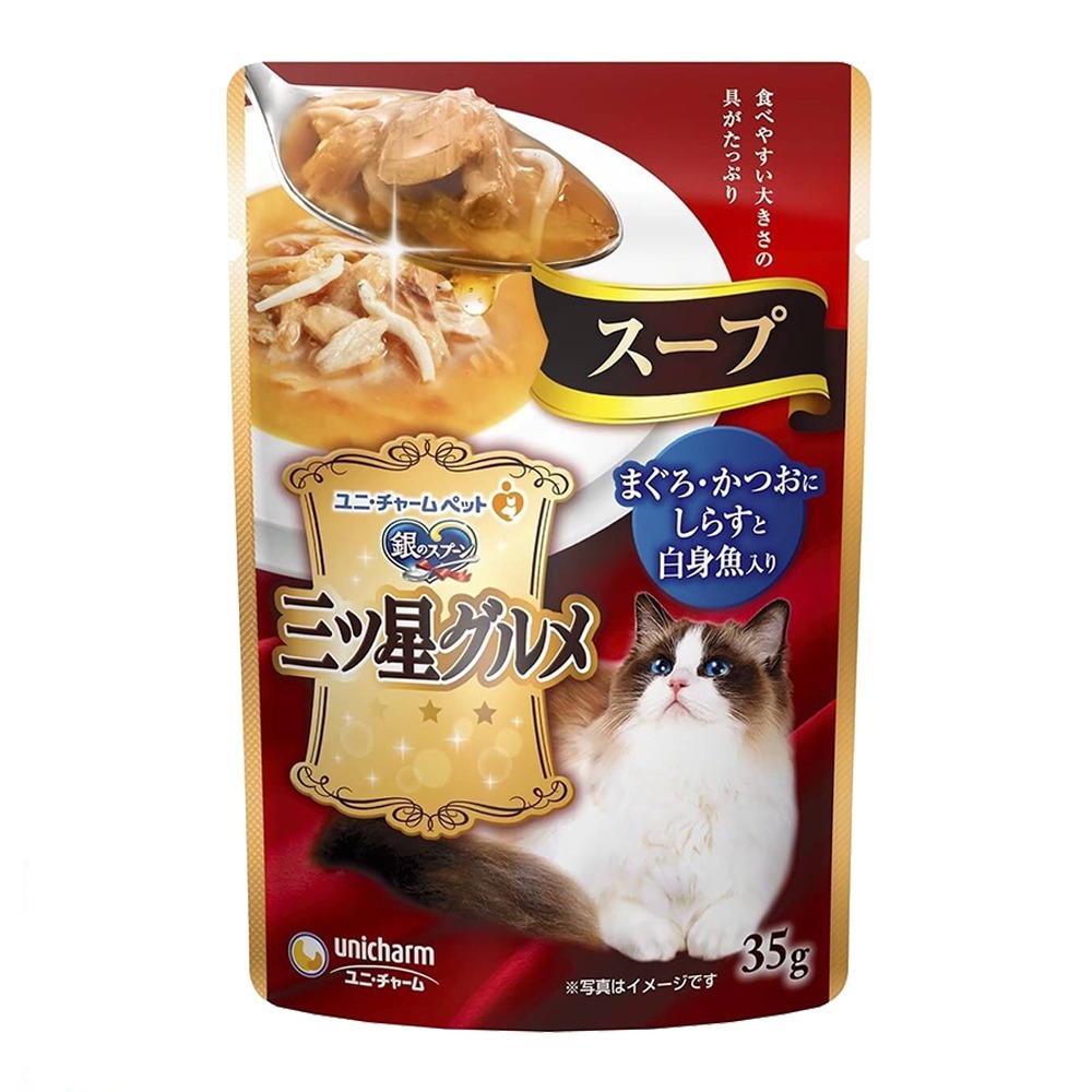 【多汁多肉 品質認證】🐱銀湯匙餐包 三星餐包 貓點心 寵物點心 貓咪零食 寵物食品 貓咪主食 日本Unicharm-規格圖9